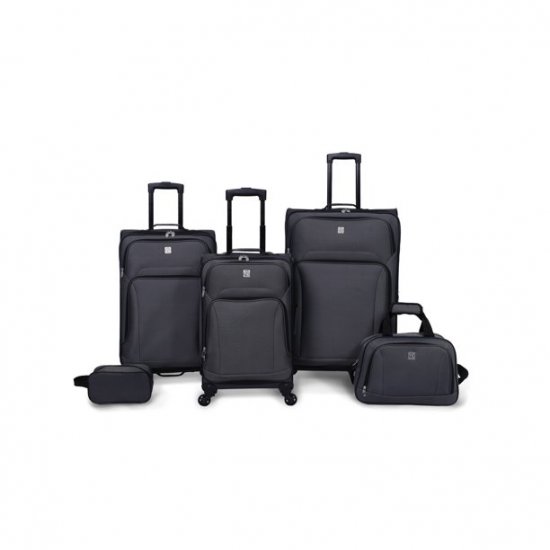 Protege 5 Pc Spinner Luggage Set With 28\" & 24\" Check Bags, 20\" Carry-on, Gray