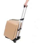 Hifashion Lightweight Folding Hand Truck Portable Luggage Cart with Wheels & Bungee Cord for Personal, Moving, Travel and Shopping Use