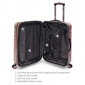 iFLY Hardside Fibertech Textured Luggage 20", Rose Gold