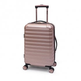 iFLY Hardside Fibertech Textured Luggage 20", Rose Gold