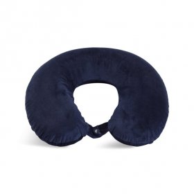 Protege Memory Foam Neck Pillow, 100% Polyester Fleece Knit, Navy, One Size