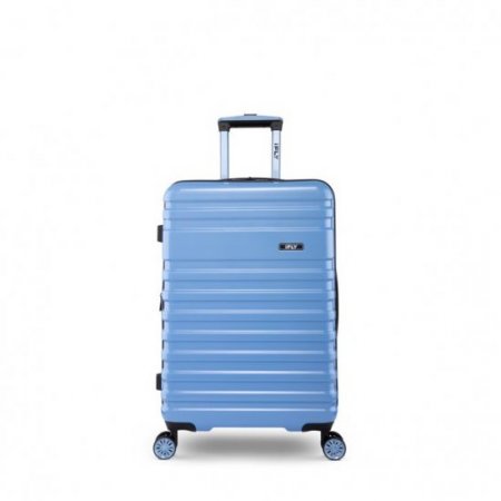 iFLY Hardside Luggage Spectre Versus 2 Piece Set, 20 Inch Carry-on Luggage and 28 Inch Checked Luggage, Light Blue/Navy