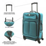 Protege 2 Pc Softside Spinner Luggage Set, 21" and 25" Checked, Teal