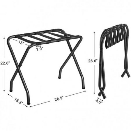 SONGMICS Luggage Rack, Black URLR64B-2