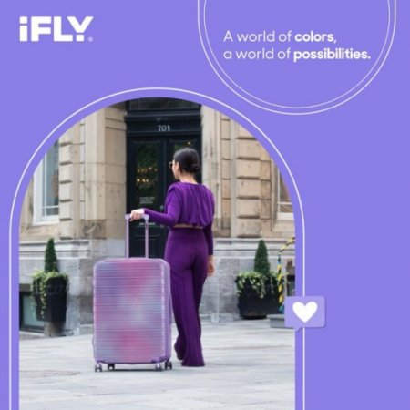 iFLY Fibertech Hardside Checked Luggage 24", Pastel Sky