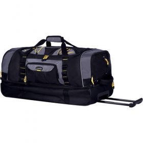 TPRC 30" 2-section drop-bottom rolling duffel w/ telescopic handle, Black