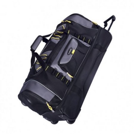 TPRC 36" 2-Section Drop-Bottom Rolling Duffel, Black