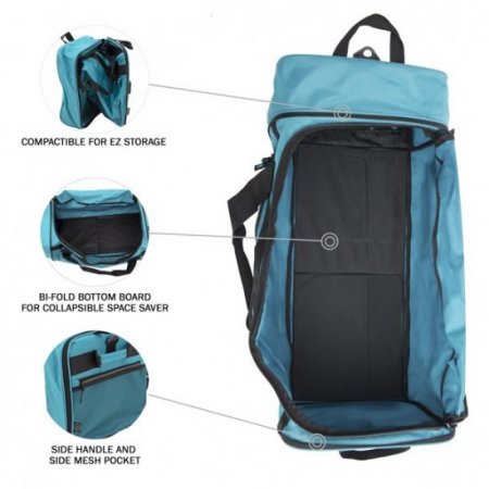 Protege 28" Rolling Collapsible Travel Duffel Bag, Teal