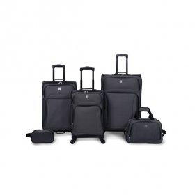 Protege 5 Pc Spinner Luggage Set With 28" & 24" Check Bags, 20" Carry-on, Gray