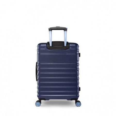 iFLY Hardside Luggage Spectre Versus 2 Piece Set, 20 Inch Carry-on Luggage and 28 Inch Checked Luggage, Light Blue/Navy