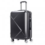 Carry-on 20" Hardside Luggage with Ergonomic Handles and Spinner Wheels, Black