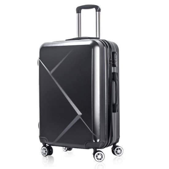 Carry-on 20\" Hardside Luggage with Ergonomic Handles and Spinner Wheels, Black