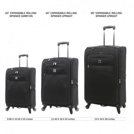 Protege 28" Arendale Rolling Spinner Uprigh Luggage, Black