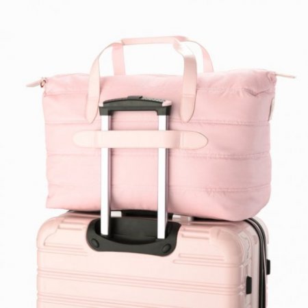 iFLY Travel Weekender Bag with Adjustable Shoulder Strap and Trolley Sleeve Pink