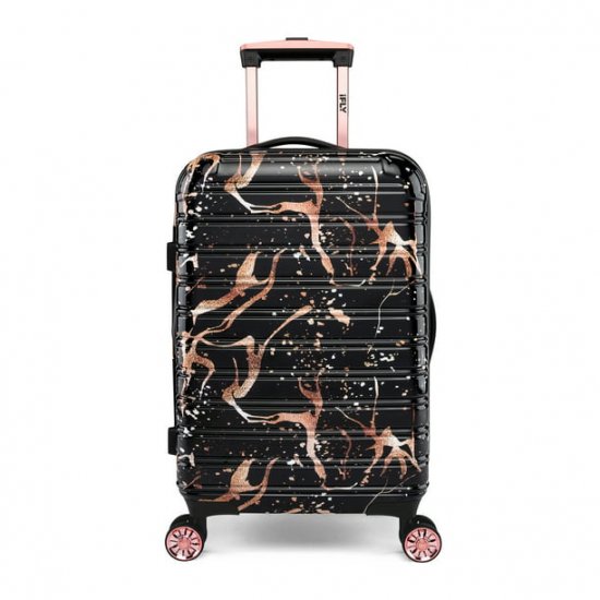 IFLYFibertech Marble Hardside Luggage 20 Inch Carry-on, Black/Rose Gold