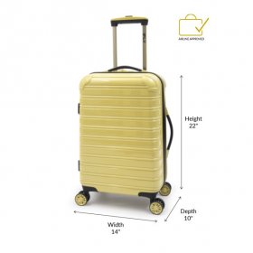 iFLY Hardside Fibertech 20 Inch Carry-on Luggage, Lemon