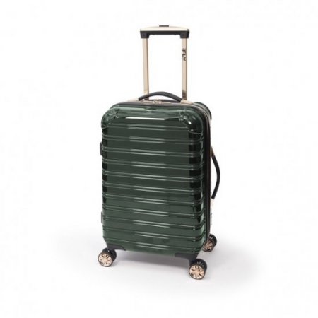 iFLY Hardside Luggage Fibertech 20 Inch Carry-on Luggage, Green/Gold