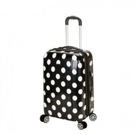 Rockland Luggage 3-Piece Hardside ABS Spinning Luggage Set, Black Dot