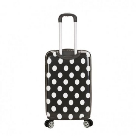 Rockland Luggage 3-Piece Hardside ABS Spinning Luggage Set, Black Dot