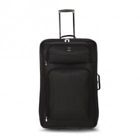 Protege 28" Regency Checked 2-Wheel Upright Luggage, Black