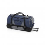 Travelers Club 30" Drop-Bottom Rolling Duffel with Telescopic Handle, Blue/Gray