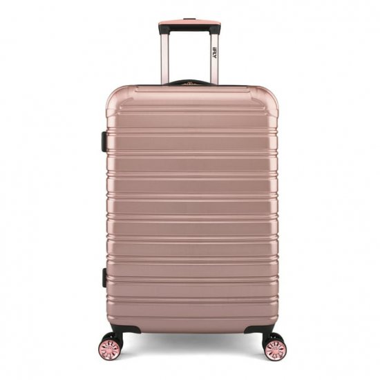 iFLY Hardside Fibertech Luggage 24\" Checked Luggage, Rose Gold