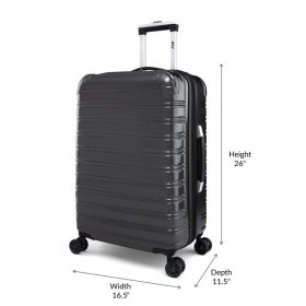 iFLY Hardside Fibertech Luggage 24" Checked Luggage, Black