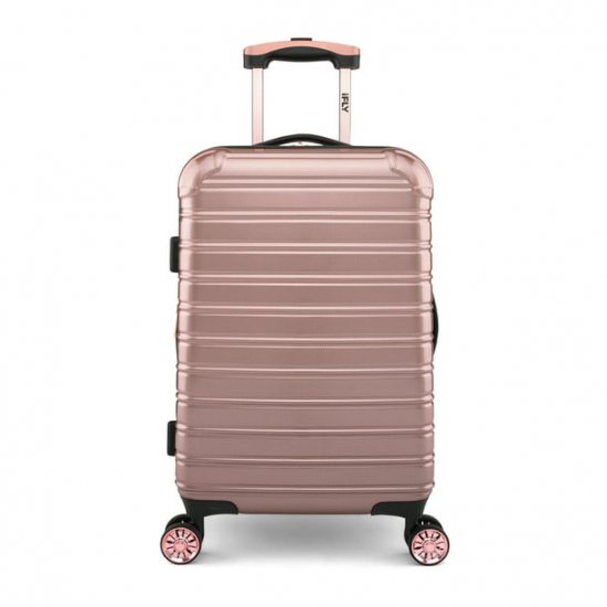 iFLY Hardside Fibertech Carry On Luggage, 20\", Rose Gold