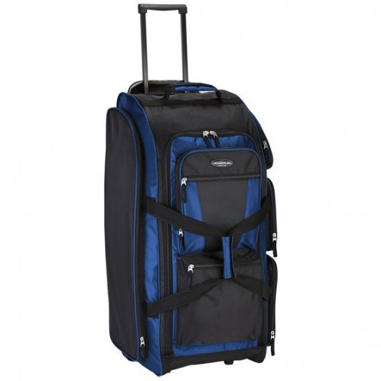 Travelers Club 30\" Rolling Multi-pocket Upright DuffelBlue