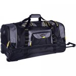 TPRC 30" 2-section drop-bottom rolling duffel w/ telescopic handle, Black