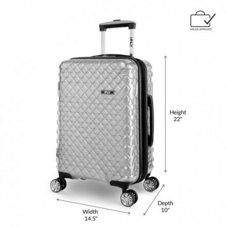 iFLY Hardside Spectre Versus Clear Carry-On Lugagge, 20", Silver