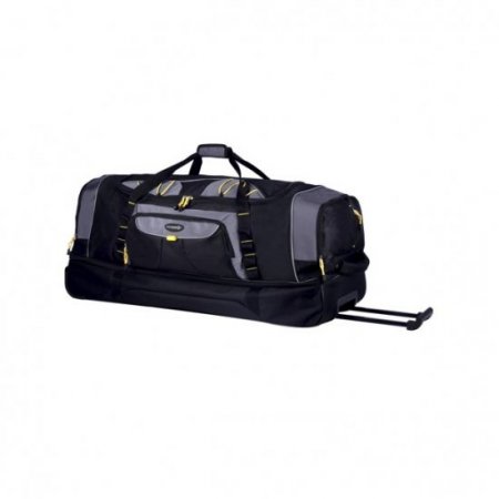 TPRC 36" 2-Section Drop-Bottom Rolling Duffel, Black