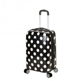 Rockland Luggage 3-Piece Hardside ABS Spinning Luggage Set, Black Dot