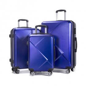 AEDILYS 3 Piece Nested Spinner Suitcase Luggage SetBlue