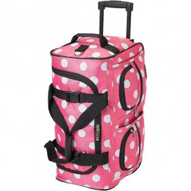 Rockland Rolling Duffel Bag, Pink, 22-Inch ( Pack of 2 )