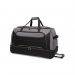 Protege 30 In Rolling Drop-Bottom Duffel Bag for Travel Black and Grey