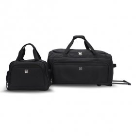 Protege 2PC Luggage set with Rolling Duffel and Tote, Black