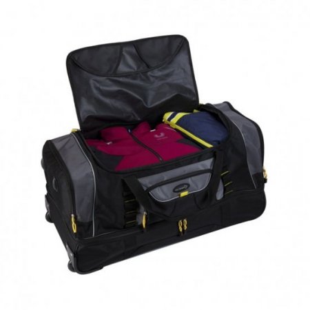 TPRC 36" 2-Section Drop-Bottom Rolling Duffel, Black