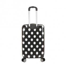 Rockland Luggage 3-Piece Hardside ABS Spinning Luggage Set, Black Dot