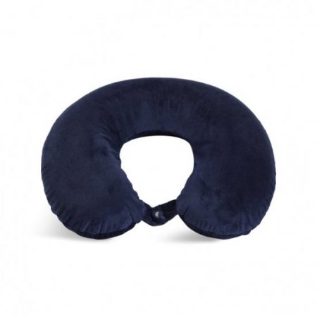 Protege Memory Foam Neck Pillow, 100% Polyester Fleece Knit, Navy, One Size