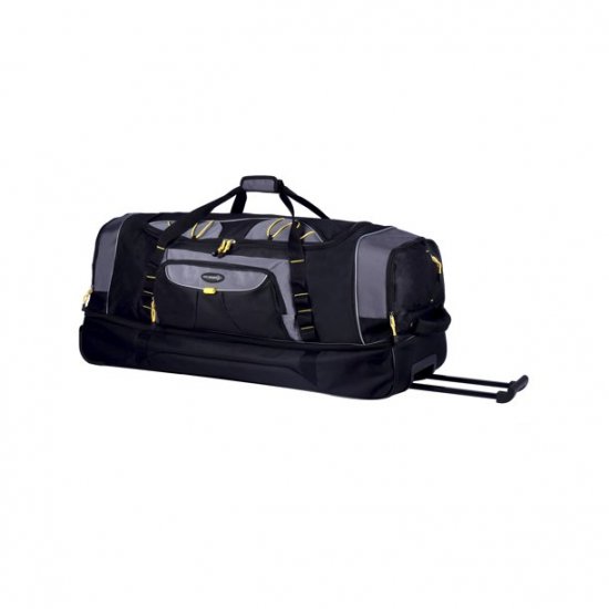 TPRC 36\" 2-Section Drop-Bottom Rolling Duffel, Black