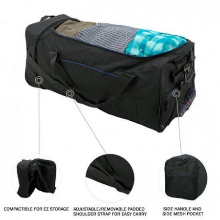 Protege 32" Compactible Rolling Duffel for Travel