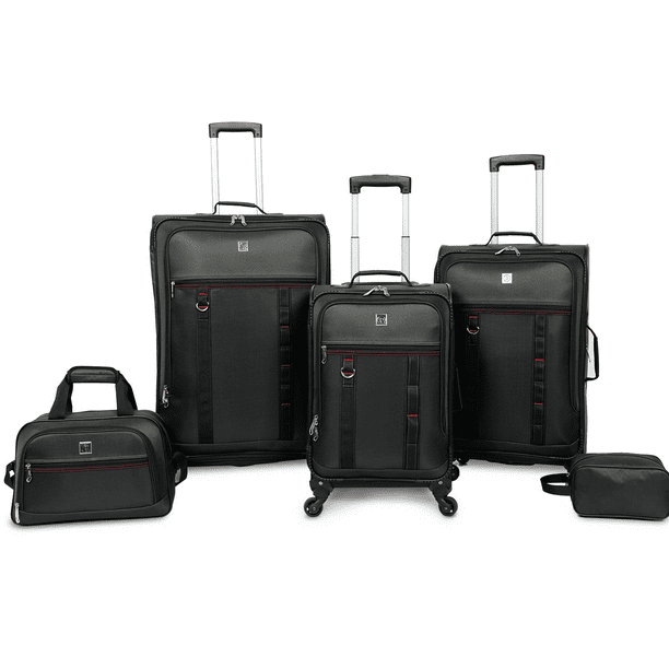 Protege 5 Piece Softside Luggage Set, Includes 28\" & 24\" Check Bags, 20\" Carry-on, Green