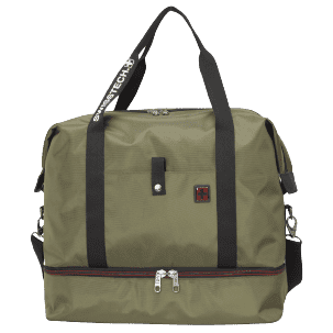 Swiss Tech Drop Bottom Travel Weekender DuffelOlive/Black