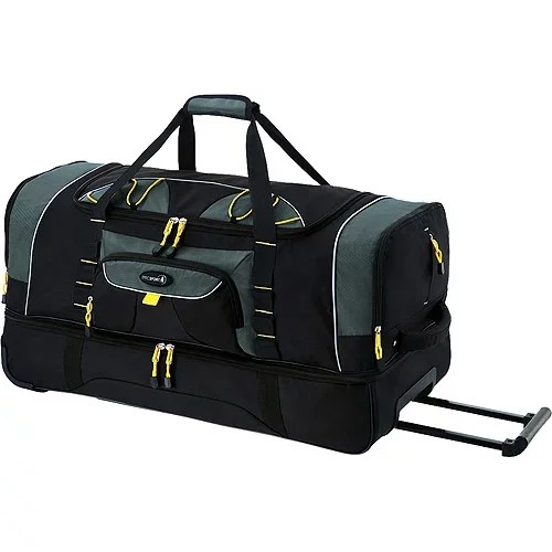 Travelers Club Jumbo 36\" 2-section rolling duffel with blade wheels