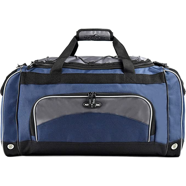 Travelers Club Adventure 24 in. Large Sport Duffel with Wet Pocket, Navy Blue