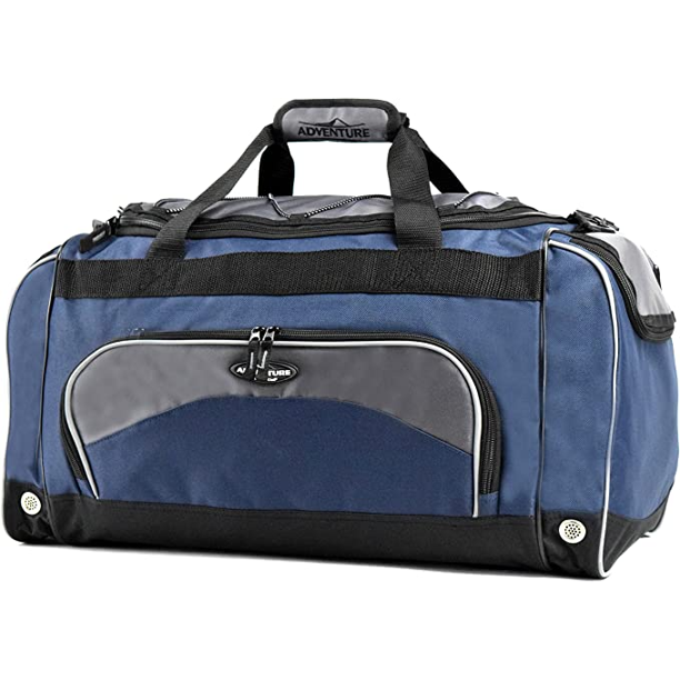 Travelers Club Adventure 24 in. Large Sport Duffel with Wet Pocket, Navy Blue